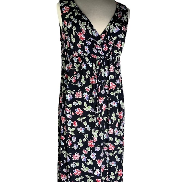 Motherhood Dark Floral Maxi Dress Empire Waist w/ Drawstring Medium? Read Below - Picture 5 of 10